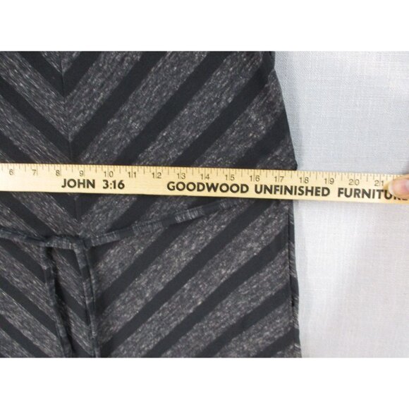 Womens Gray Chevron Striped Sleeveless Dress With Tie Waist M - Picture 5 of 9